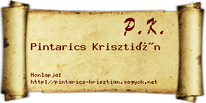 Pintarics Krisztián névjegykártya