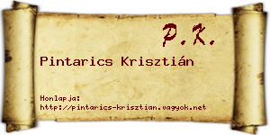 Pintarics Krisztián névjegykártya